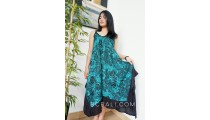 hand printing rayon long dress fashion clothing made bali